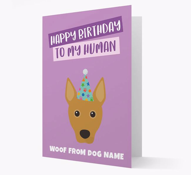 Personalized 'Happy Birthday To My Human' Card with {breedCommonName} Icon